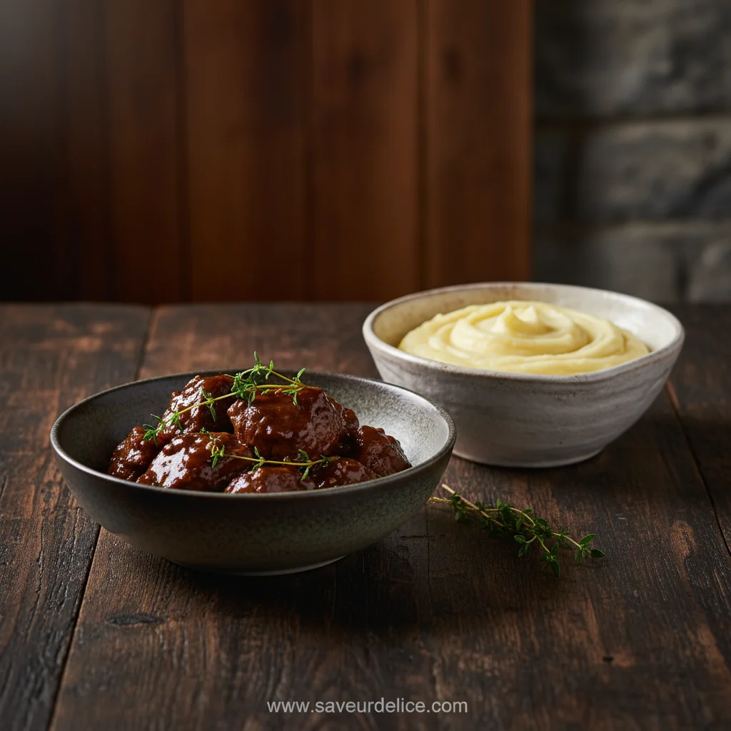 Bœuf Braisé en Sauce et sa Purée Maison : La Douceur d'un Souvenir d'Enfance