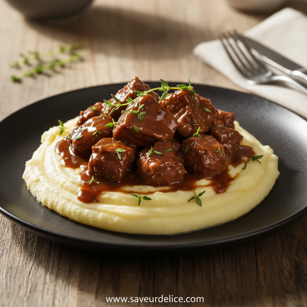 Bœuf Braisé en Sauce et sa Purée Maison : La Douceur d'un Souvenir d'Enfance - ready to serve