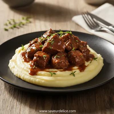 Bœuf Braisé en Sauce et sa Purée Maison : La Douceur d'un Souvenir d'Enfance - ready to serve