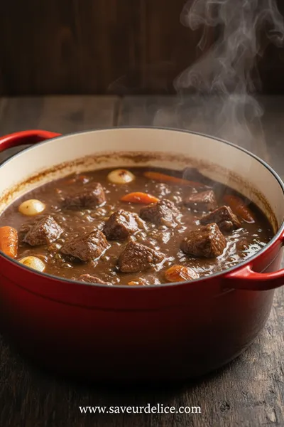 Bœuf Braisé en Sauce et sa Purée Maison : La Douceur d'un Souvenir d'Enfance - cooking process