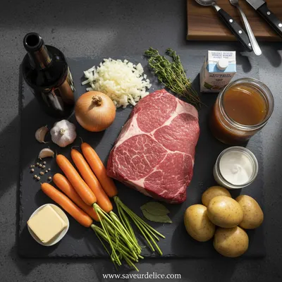 Bœuf Braisé et Purée Crémeuse : Le Duo Réconfortant Parfait - ingredients preparation