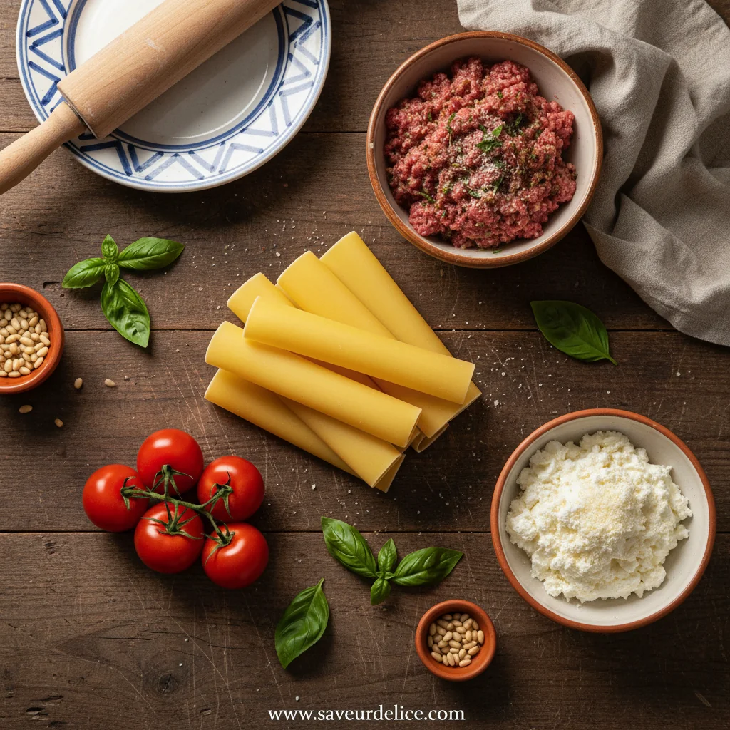 Cannelloni à la Sicilienne : Le Plat Réconfortant Baigné de Soleil - ingredients preparation