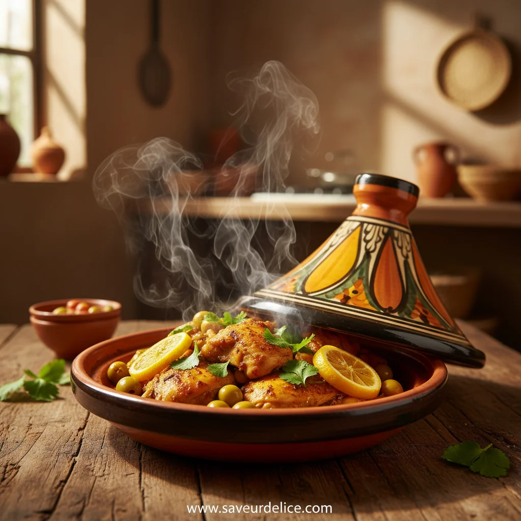 Tagine de Poulet aux Citrons Confits et Olives