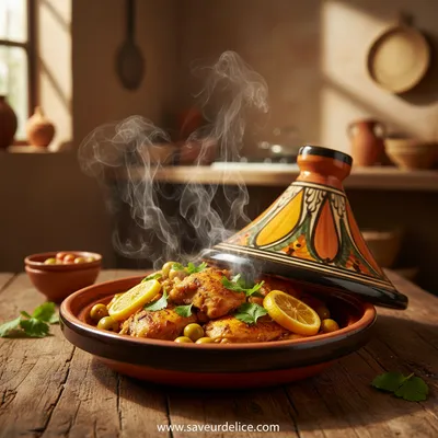 Tagine de Poulet aux Citrons Confits et Olives