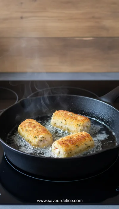 Roulés de Poulet Cordon Bleu : Une Douce Étreinte Croustillante - cooking process