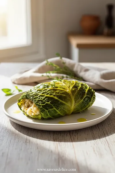 Chou Farci au Riz, Ricotta et Herbes Fraîches