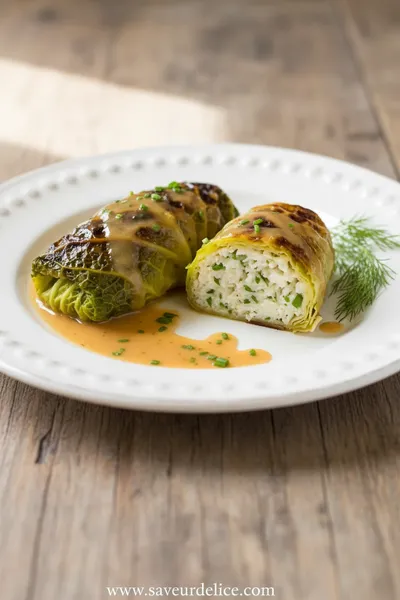 Chou Farci au Riz, Ricotta et Herbes Fraîches - ready to serve