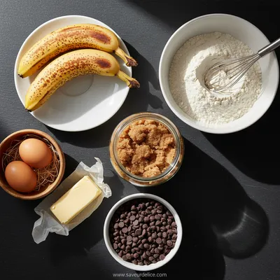 Cookies Banana Bread : Le Réconfort d'un Cake Moelleux dans un Biscuit - ingredients preparation