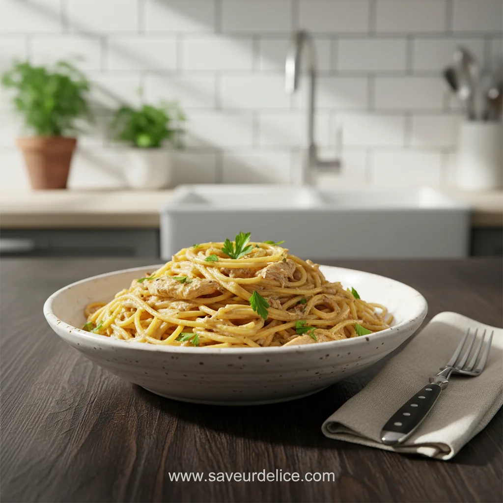 Spaghetti Crémeux au Poulet : Ma Recette Douceur