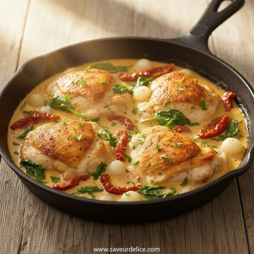 Poulet Toscan Crémeux: Un Voyage en Italie Dans Votre Assiette