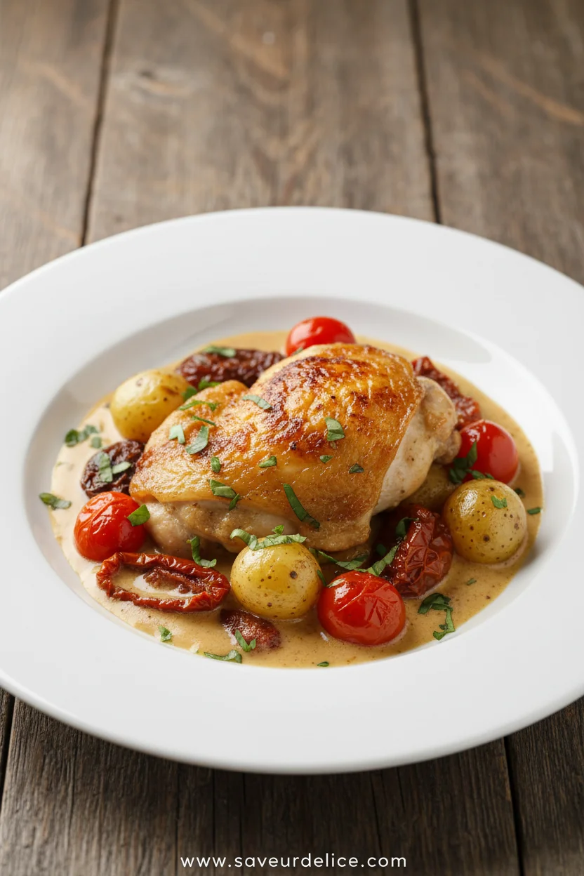 Poulet Toscan Crémeux: Un Voyage en Italie Dans Votre Assiette - ready to serve