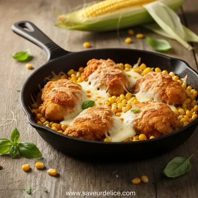 Poulet croustillant au maïs et à la mozzarella