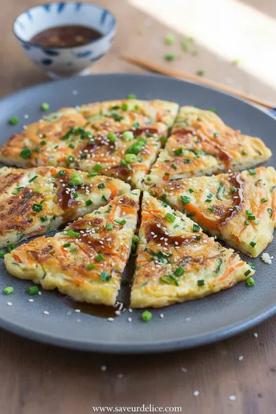 Galette Coréenne aux Légumes (Yachaejeon) : Croustillante et Colorée - ready to serve