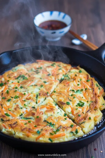 Galette Coréenne aux Légumes (Yachaejeon) : Croustillante et Colorée - cooking process