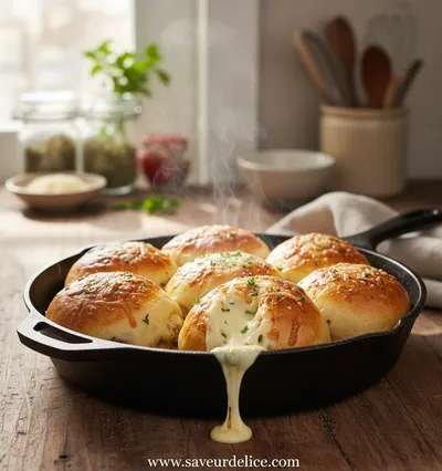 Bombes de Cheeseburger à l'Ail et au Parmesan - cooking process