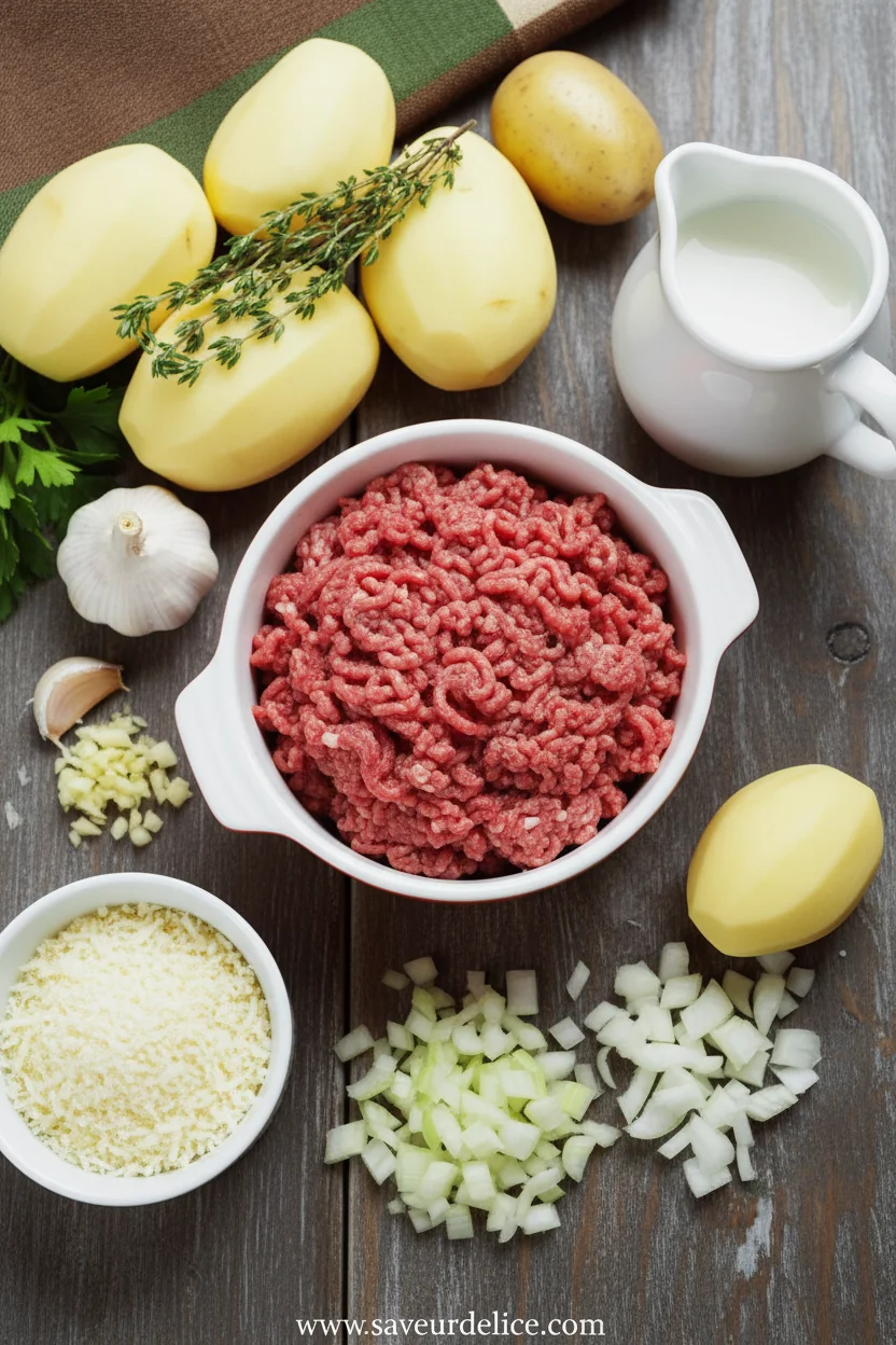 Mon Hachis Parmentier au Bœuf : Le Goût Réconfortant de Mon Enfance - ingredients preparation