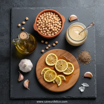 Houmous au Citron Confit : Ma Recette Douce et Ensoleillée - ingredients preparation