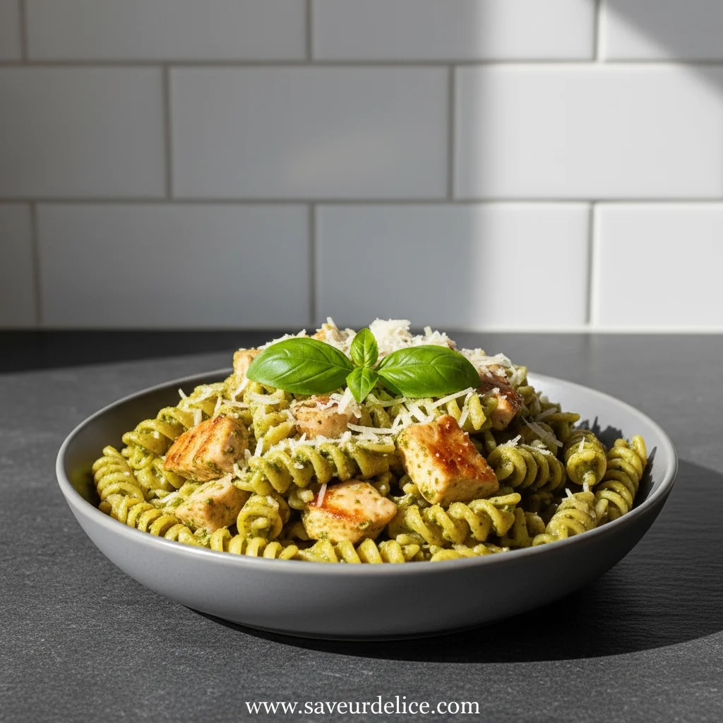 Pâtes Crémeuses au Poulet et Pesto : Mon Plat Doudou