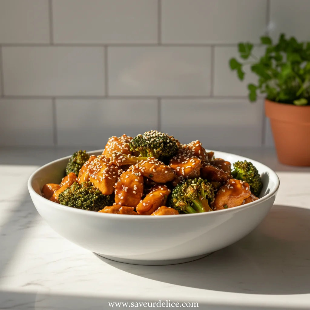 Sauté de Poulet et Brocoli à la Sauce Soja et Gingembre