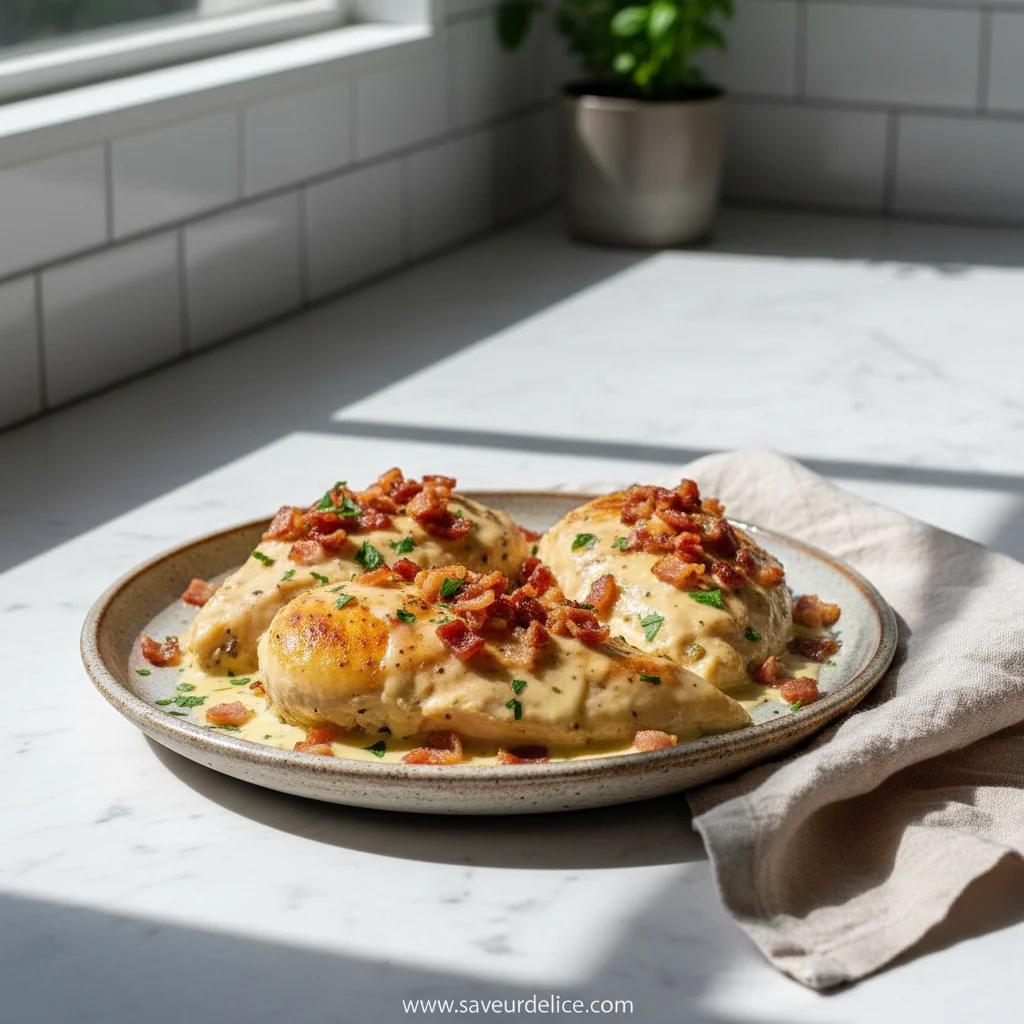 Poulet Crémeux aux Lardons de Dinde, le Dîner Réconfortant par Excellence