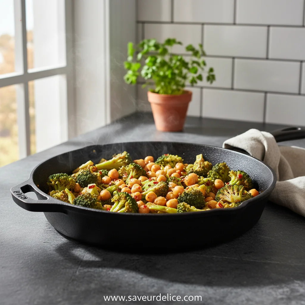 Poêlée Réconfortante de Brocolis et Pois Chiches