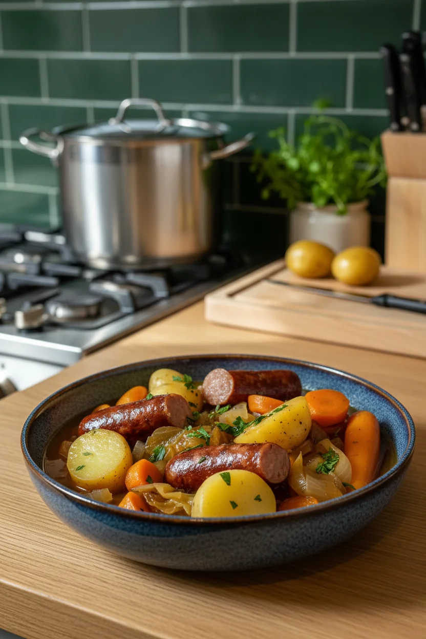 Hearty Sausage and Vegetable Stew Recipe - feature image