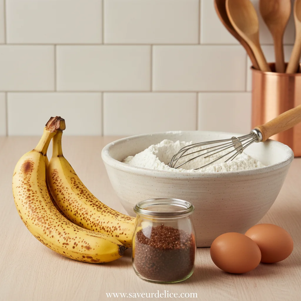 Mon Cake à la Banane Ultra Moelleux, Souvenirs d'Enfance - ingredients preparation