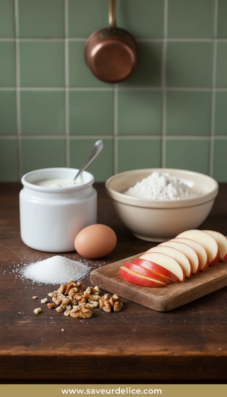 Mon Gâteau au Yaourt, Pommes et Noix : Douceur d'Automne - ingredients preparation