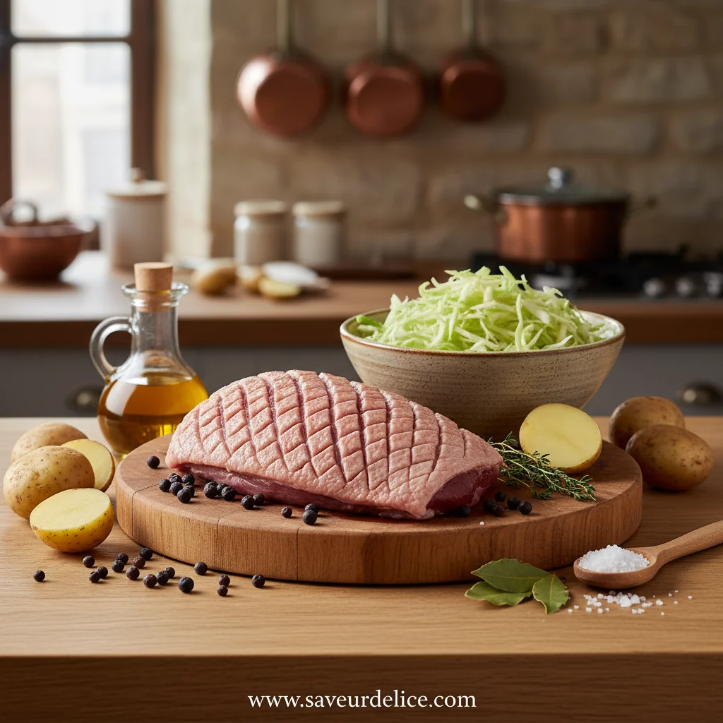 Chou Salé au Magret de Canard, le Plat Réconfort de mon Enfance - ingredients preparation