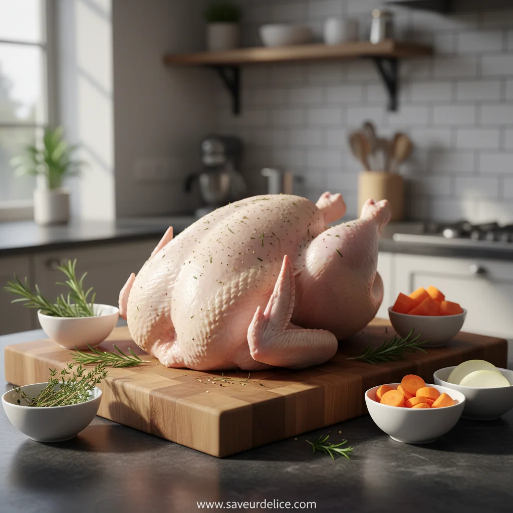 Ma Dinde Rôtie de Thanksgiving Parfaite : Tendre et Juteuse - ingredients preparation