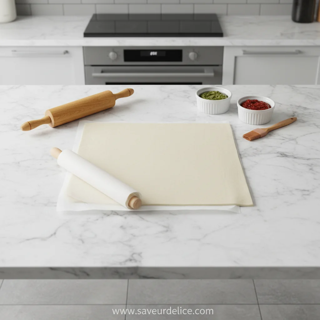 Sapin Feuilleté aux Deux Pestos : La Magie de Noël à Partager - ingredients preparation