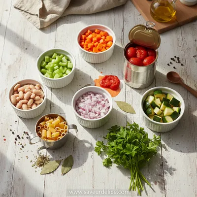 Soupe Minestrone Italienne : La Recette Authentique et Réconfortante - ingredients preparation
