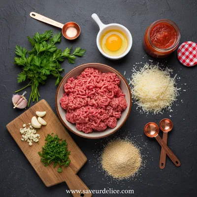 Pain de Viande Italien au Parmesan : Recette Tendre et Juteuse - ingredients preparation