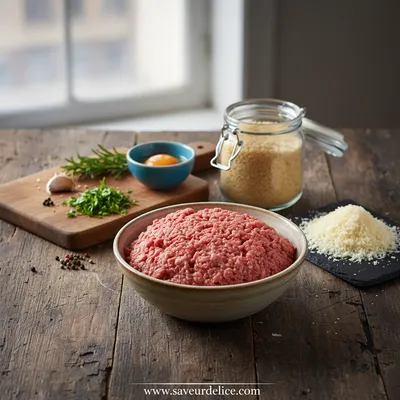 Pain de Viande Italien au Parmesan : La Recette Tendre et Juteuse de Mon Enfance - ingredients preparation