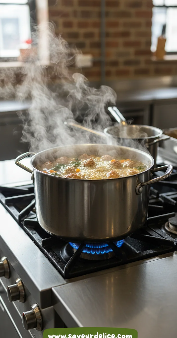 Soupe de Mariage Italienne : Un Bol de Tendresse et de Saveurs - cooking process