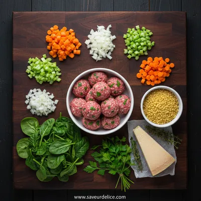 Soupe de Mariage Italienne : Un Bol de Tendresse et de Saveurs - ingredients preparation