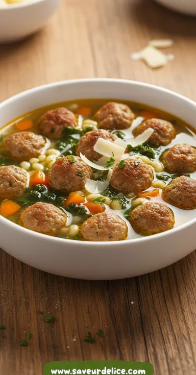 Soupe de Mariage Italienne : Un Bol de Tendresse et de Saveurs - ready to serve
