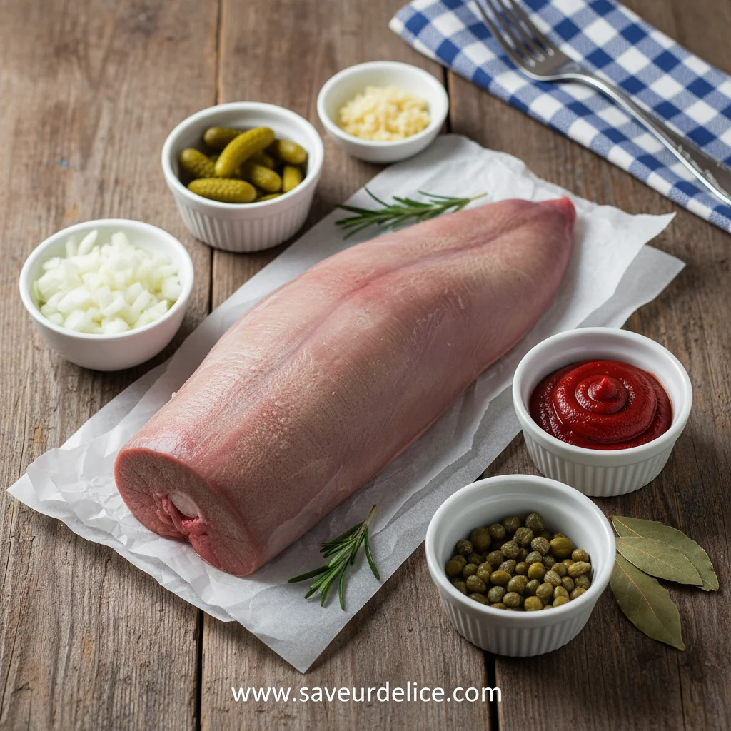 Langue de Boeuf Sauce Piquante : La Recette Tendre et Oubliée de Mon Enfance - ingredients preparation