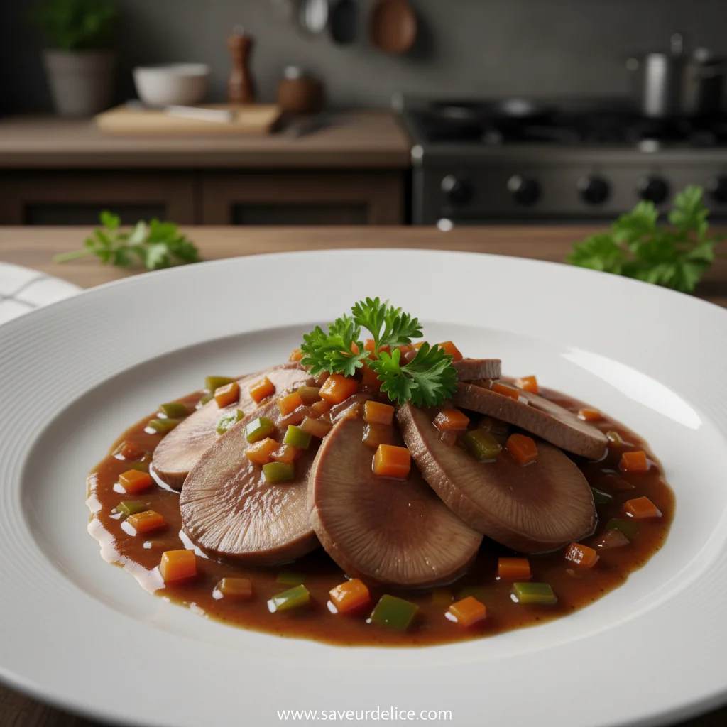 Langue de Boeuf Sauce Piquante : La Recette Tendre et Oubliée de Mon Enfance - ready to serve