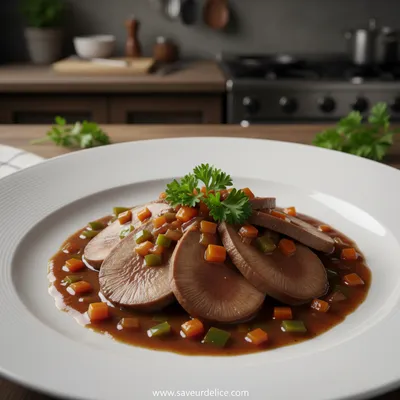Langue de Boeuf Sauce Piquante : La Recette Tendre et Oubliée de Mon Enfance - ready to serve
