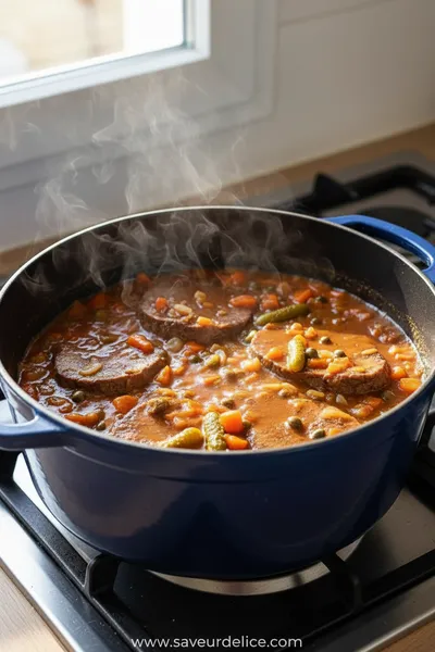 Langue de Boeuf Sauce Piquante : La Recette Tendre et Oubliée de Mon Enfance - cooking process