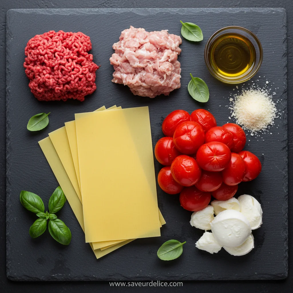 Lasagnes Napolitaines Authentiques : Ma Recette Secrète - ingredients preparation