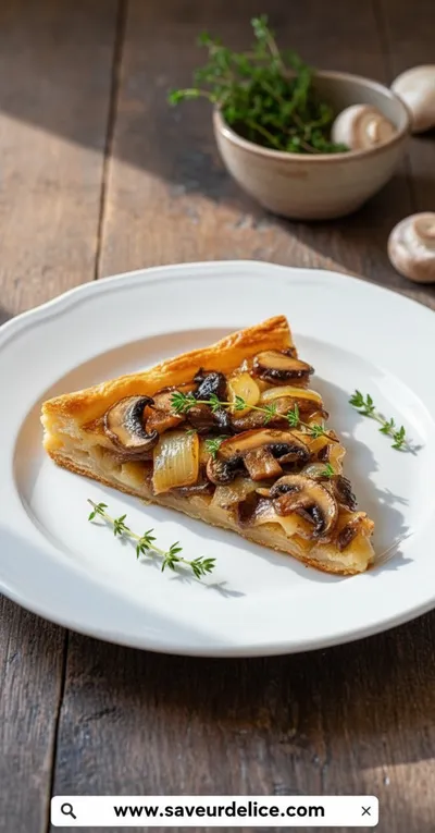 Tarte Rustique aux Oignons Caramélisés et Champignons - ready to serve