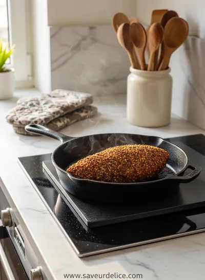 Patate Douce Rôtie en Croûte de Graines, Sauce Tahini et Érable - cooking process