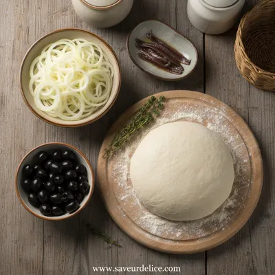 Pissaladière Provençale - ingredients preparation