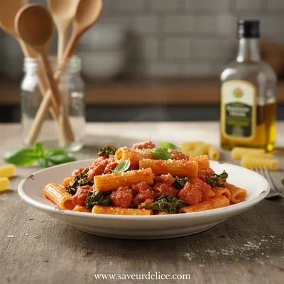 Pâtes Crémeuses à la Saucisse de Bœuf Façon Italienne