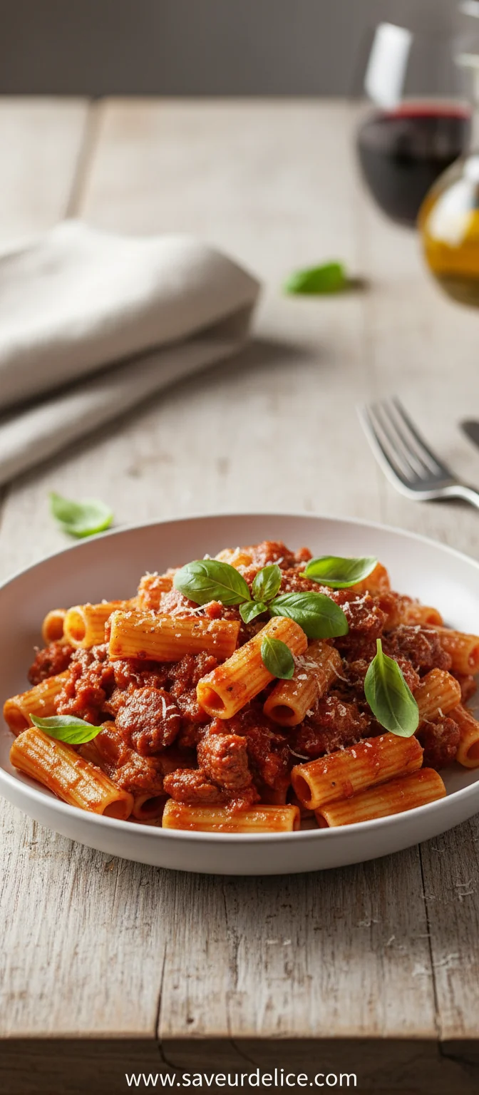 Pâtes Crémeuses à la Saucisse de Bœuf Façon Italienne - ready to serve