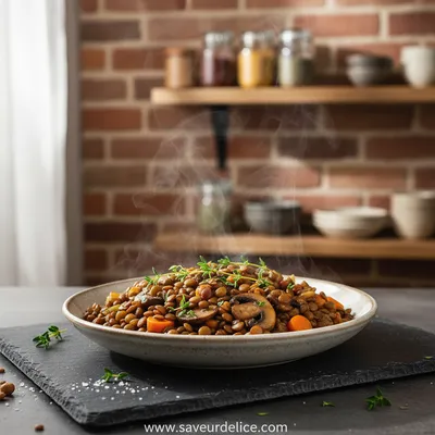 Ragoût de Lentilles et Champignons : Un Câlin d'Automne dans une Assiette