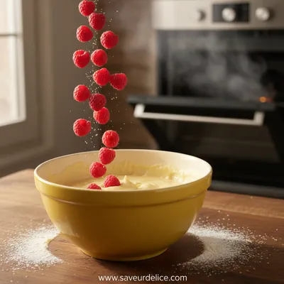 Gâteau Moelleux à la Ricotta, Framboises et Citron - cooking process