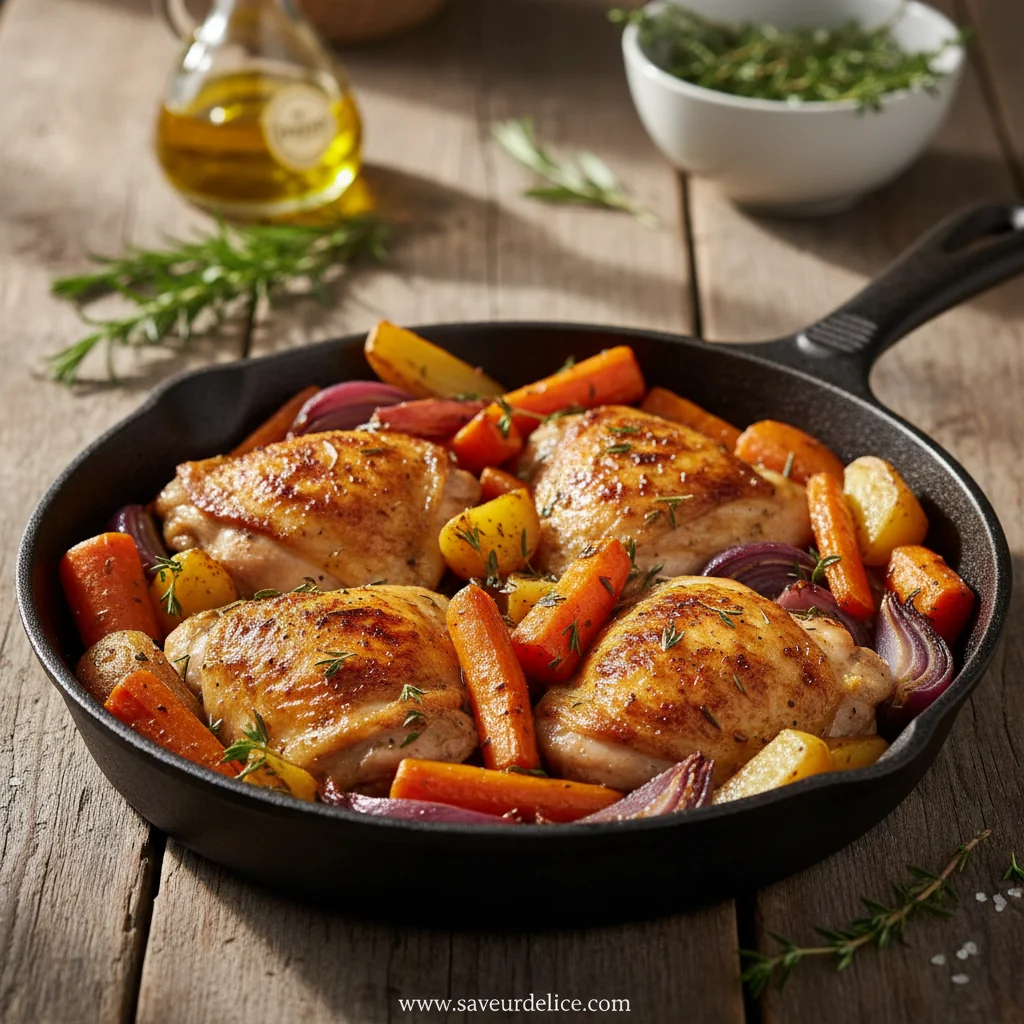 Cuisses de Poulet Rôties et Légumes d'Automne